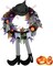 24 Inch Halloween Witch Wreath for Front Door – Witch Hat & Legs Halloween Door Wreath with Pumpkins and Bows, Indoor Outdoor Halloween Decorations for Porch, Window, Wall & Mantel